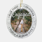 2 Foto Unsere ersten Verlobten Imitate Weihnachten Keramik Ornament (Links)
