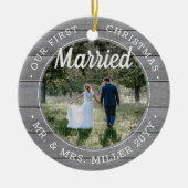 2 Foto Unsere ersten Weihnachten Verheirateten Imi Keramik Ornament (Vorne)