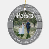 2 Foto Unsere ersten Weihnachten Verheirateten Imi Keramik Ornament (Links)