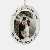 2 Foto Unsere ersten Weihnachten Verheirateten Imi Keramik Ornament (Rechts)