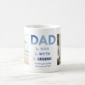2 Foto VATER The Man Myth Legend Blue Personalisie Kaffeetasse (Mittel)
