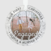 2 Foto Verlobung 1. Weihnachts-Imitate Marmor Ornament (Rückseite)