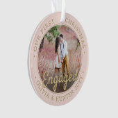 2 Foto Verlobung 1. Weihnachtsrot & Gold Ornament (Vorderseite)