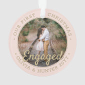 2 Foto Verlobung 1. Weihnachtsrot & Gold Ornament (Rückseite)