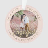 2 Foto Verlobung 1. Weihnachtsrot & Gold Ornament (Vorderseite)