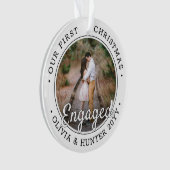 2 Foto Verlobung 1. Weihnachtsschwarz und Weiß Ornament (Vorderseite)