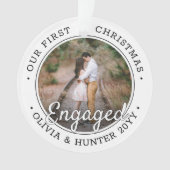 2 Foto Verlobung 1. Weihnachtsschwarz und Weiß Ornament (Vorderseite)