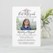 2 Foto Virtual Bat Mitzvah Modernes Rosa Gold Einladung (Stehend Vorderseite)