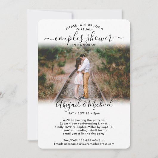 2 Foto Virtual Coups Brautparty per Mail Einladung (Vorderseite)