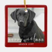 2 Foto von Two Dogs Merry WoofMas Rustic Red Keramikornament (Vorderseite)