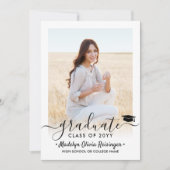 2 Foto von Virtual Graduation Party Elegant Script Einladung (Vorderseite)