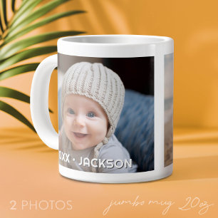 2 Foto Vorlage Modern Minimal mit benutzerdefinier Jumbo-Tasse