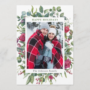 2 FOTO Wasserfarbe Winter Rose Blume Weihnachten