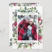 2 FOTO Wasserfarbe Winter Rose Blume Weihnachten (Vorne/Hinten)