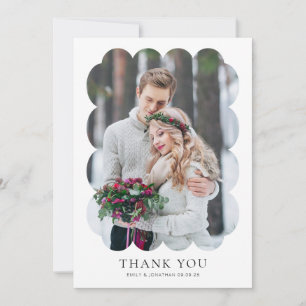 2 Foto Wavy Frame New Wedding Vielen Dank Karte