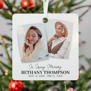 2 Foto Weihnachten In Loving Memory Ornament Aus Metall