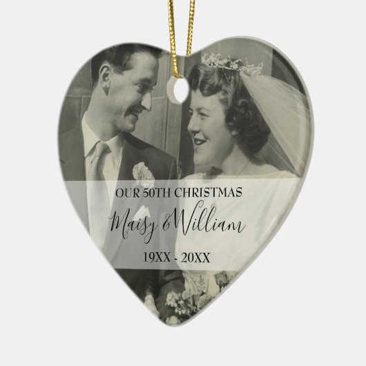 2 Foto Weihnachten zum Jubiläum Keramik Ornament (Links)