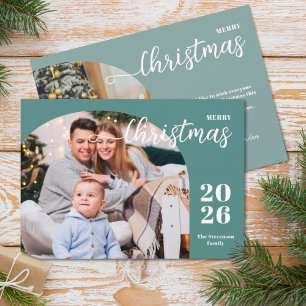 2 Foto Weihnachtsgeschoss modern minimalistisch Feiertagskarte