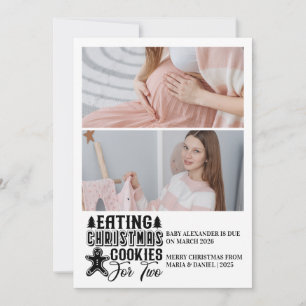 2 Foto Weihnachtskekse für 2 Schwangerschaften Feiertagskarte