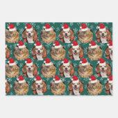 2 Foto-Weihnachtsmannmütze für "Heads Blue Aquamar Geschenkpapier Set (Vorderseite 2)