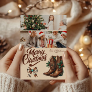 2 Foto Western-Schleife und Stiefel Weihnachten