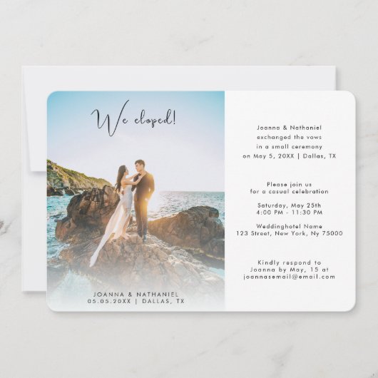 2 Foto Wir haben die elegante Heiratsankündigung g Einladung (Vorderseite)