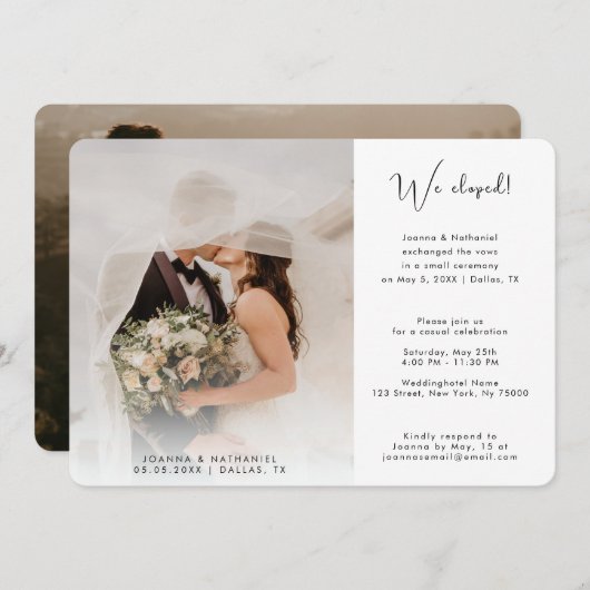 2 Foto Wir haben gerade verheiratet Ankündigung Ei (Vorne/Hinten)