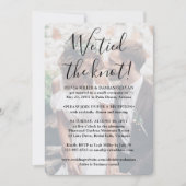 2 Foto Wir tippten nur die KNOT-Hochzeitsempfehlun Einladung (Vorderseite)