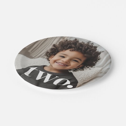 2. Foto zum Geburtstag - zwei Pappteller (Schrägansicht)