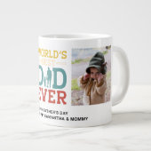2 FotoCollage Bester Vater je Gruß hinzufügen Jumbo-Tasse (Vorderseite Rechts)