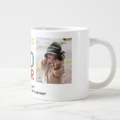 2 FotoCollage Bester Vater je Gruß hinzufügen Jumbo-Tasse (Rechts)
