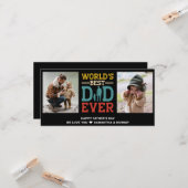 2 FotoCollage Bester Vater je Gruß hinzufügen Karte (Vorderseite/Rückseite Beispiel)