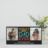 2 FotoCollage Bester Vater je Gruß hinzufügen Karte (Stehend Vorderseite)