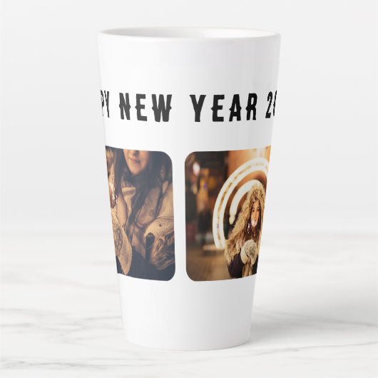 2 FotoCollage Happy New Year 2023 Milchtasse (Vorderseite)