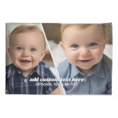 2 FotoCollage mit trendigem Bounce-Skript - weiß Kissenbezug (Rückseite)