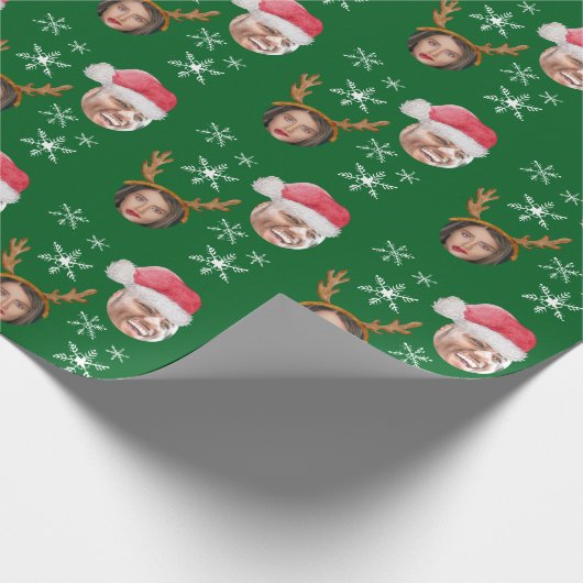 2 Fotocollage Santa und Reinreder Geschenkpapier (Ecke)