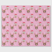 2 Fotocollage Santa und Reinreder Geschenkpapier (Flach)