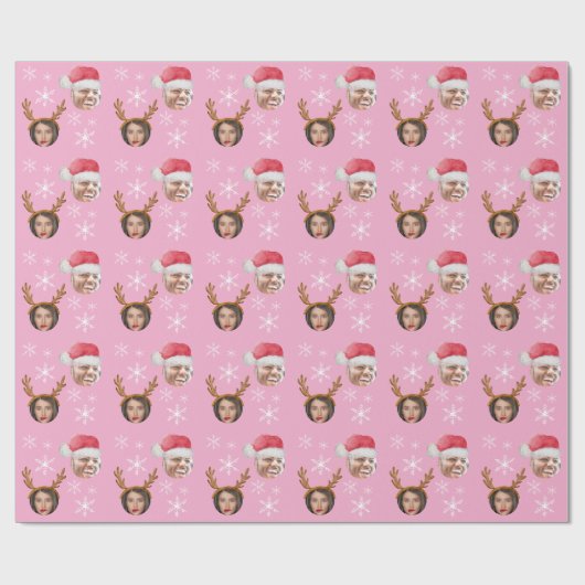 2 Fotocollage Santa und Reinreder Geschenkpapier (Flach)