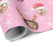 2 Fotocollage Santa und Reinreder Geschenkpapier (Rolleneckpunkt)