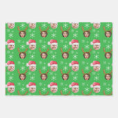 2 Fotocollage Santa und Reinreder Geschenkpapier Set (Vorderseite)