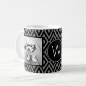 2 FotoCollage - Schwarz-Grau-Kat und Monogramm Kaffeetasse (Vorderseite Links)