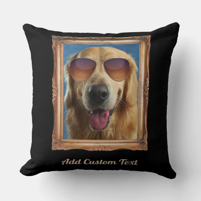 2 Fotoklebstoff Vintage Rahmen Hunde Haustiere Fam Kissen (Vorderseite)