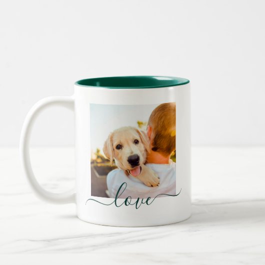 2 Fotomaterial Text Pine mit doppelseitiger Liebe Zweifarbige Tasse (Links)