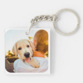 2 Fotomodell beidseitig gerundete, weiße Fotoplatt Schlüsselanhänger (Rückseite)