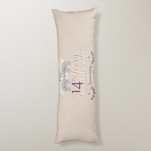 2 Fotos14. Hochzeitsjubiläum - Hörrahmen für Elfen Seitenschläferkissen (Rückseite (Vertikal))