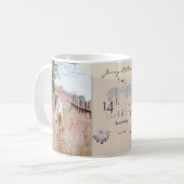 2 Fotos 14. Hochzeitstag Elfenbein Kaffeetasse (Vorderseite Links)