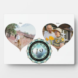 2 Fotos 19. Hochzeitstag Acquamarine Fotoplatte