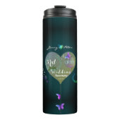 2 Fotos 3. Jade Glass Wedding Jubiläum Thermosbecher (Vorderseite)