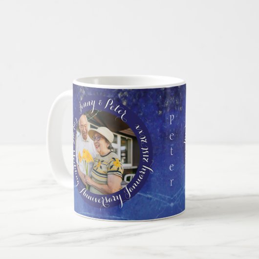2 Fotos 9th Wedding Anniversary Lapis Frame Kaffeetasse (Vorderseite Links)