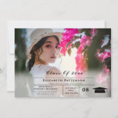 2 Fotos Abschluss, einfach, elegantes Script Einladung (Vorderseite)